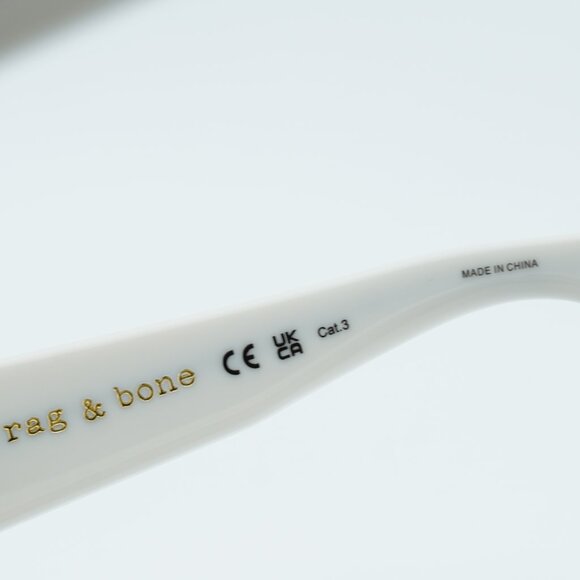 Rag & Bone RNB6003/S 0VK6 TE Sunglasses White Shield Frame, Mirror Lenses - Picture 8 of 9